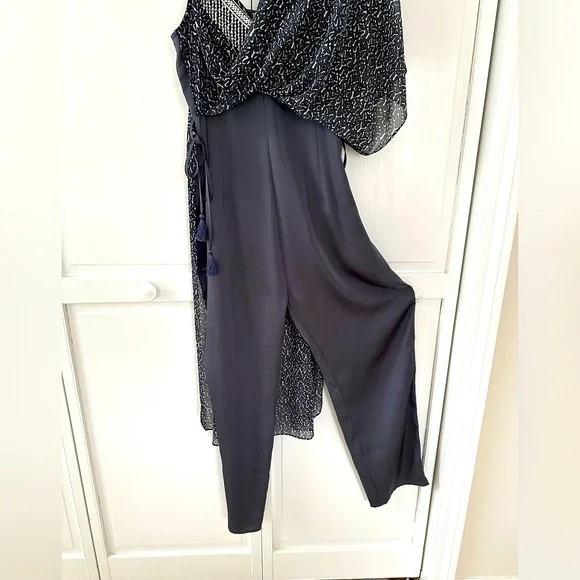 NWT Jumpsuit with Chiffon Overlay - Picture 6 of 9